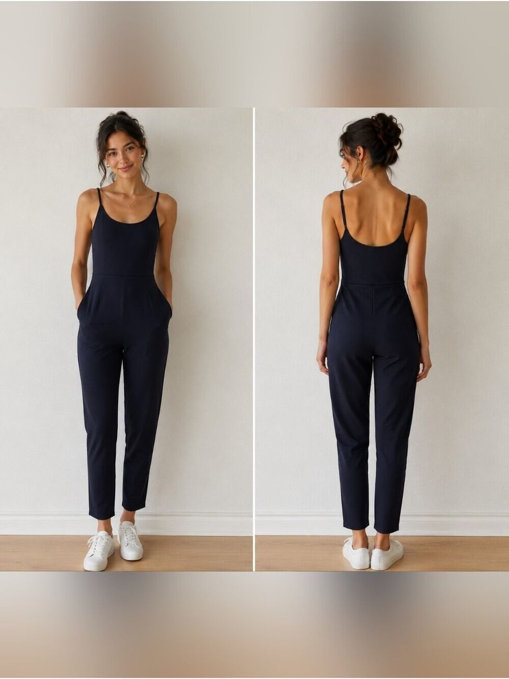 Abercrombie Black Jumpsuit Small Tall Model Off Duty Quiet Luxury Chic - Picture 12 of 13
